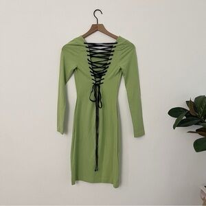 Vintage Betsey Johnson Lace Up Bodycon Dress